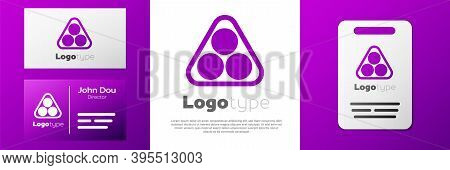 Logotype Billiard Balls In A Rack Triangle Icon Isolated On White Background. Logo Design Template E