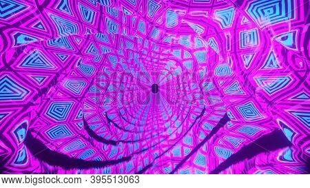 Abstract Textured Glowing Tunnel 3d Illustration Background Wallpaper