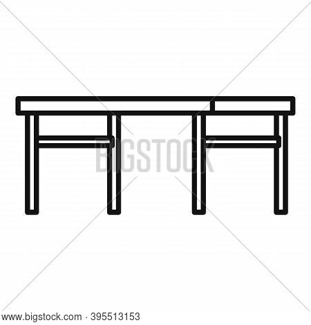 Folding Wood Table Icon. Outline Folding Wood Table Vector Icon For Web Design Isolated On White Bac