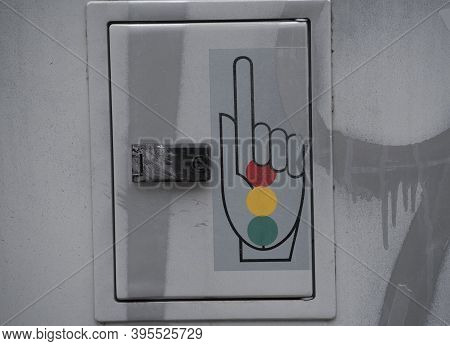 Pedestrian Traffic Light On The Street
