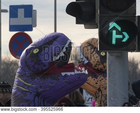 Traffic Light On The Street, Visual Signal For Road Users