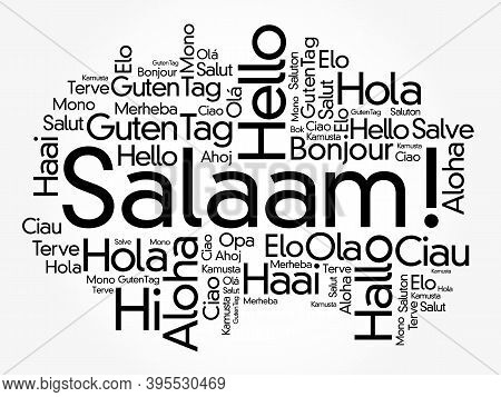 Salaam (hello Greeting In Persian,farsi) Word Cloud In Different Languages Of The World