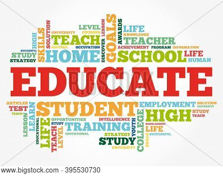 Educate - Word Cloud, Education Concept Background