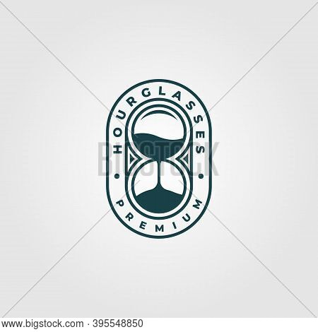 Hourglass Logo Vintage Vector Minimalist Illustration Design