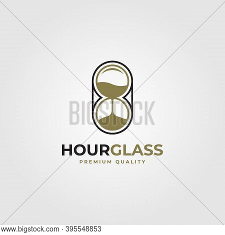 Hourglass Logo Line Art Vector Minimalist Illustration Design