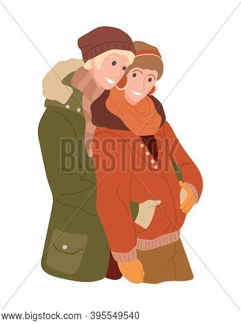 Same-sex Male Couple Of Lovers On A Date On The Eve Of New Year Holidays. Lgbtq Flat Homosexuals Spe
