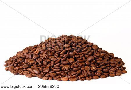 Black Coffee Beans Arabica Rabusta With A Slide