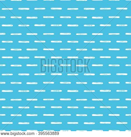 Vector Abstract Grunge Stripe Pattern With Hand Drawn Irregular Line On Blue Background. Seamless Su