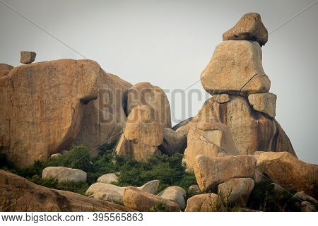 Big Rock Boulders In The Avani Hills, Kolar, Karnataka State, India