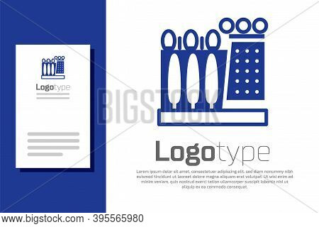 Blue Salvador Dali Museum In Figueres, Spain Icon Isolated On White Background. Logo Design Template