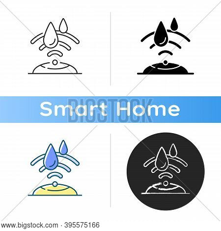 Water Sensor Icon Detecting Rain Falling. Alerting When Touching Different Liquids. Weather Recognit