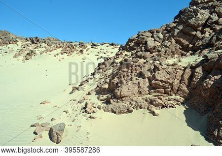 Motion blure. Jeep safari.Photos were taken while driving. Desert of Sinai Peninsula, Egypt. Near Sharm El Sheikh