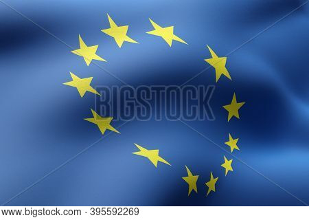 3d Rendering Of An Eec Flag Waving