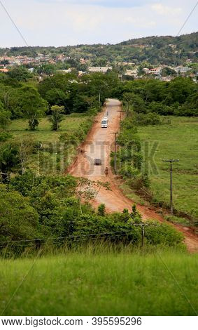Mata De Sao Joao, Bahia / Brazil - October 6, 2020: View Of The Ba-505 Highway, A Road That Connects