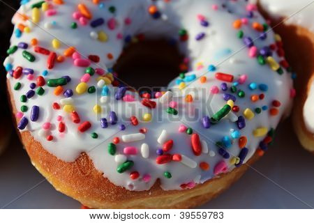 Just baked doughnut and sprinkles