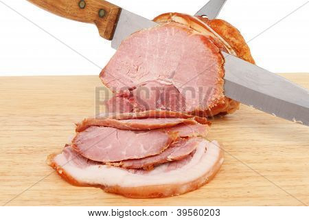 Jamón tallada Closeup