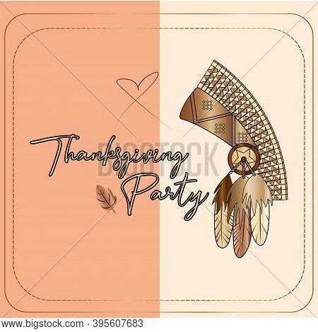 Happy Thanksgiving Day Card With A Luxury Ornamnet - Vector