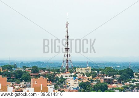 Campo Grande - Ms, Brazil - November 12, 2020: Landscape View Of The Tv Morena Tower, Affiliated To 