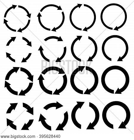Set Circular Arrows In Abstract Style. Pointer Icon Symbol. Cursor Sign. Arrow Icon Collection. Stoc