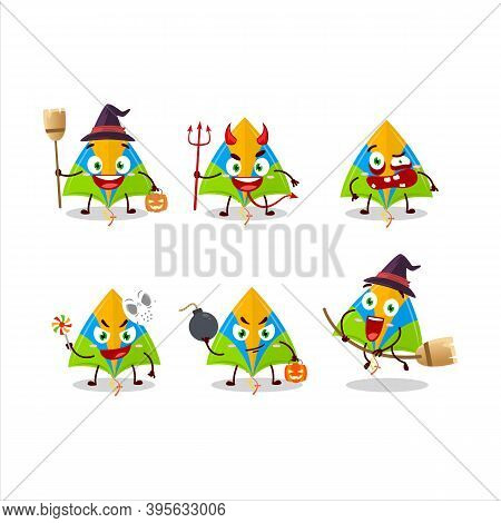 Halloween Expression Emoticons With Cartoon Character Of Kite