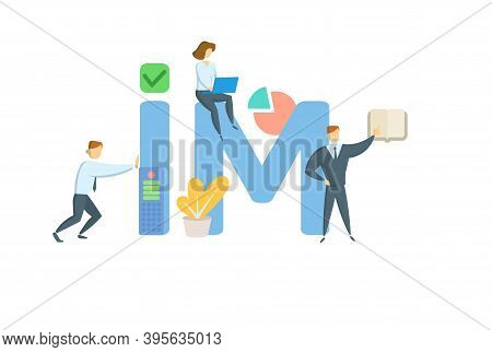 Im, Information Memorandum. Concept With Keywords, People And Icons. Flat Vector Illustration. Isola