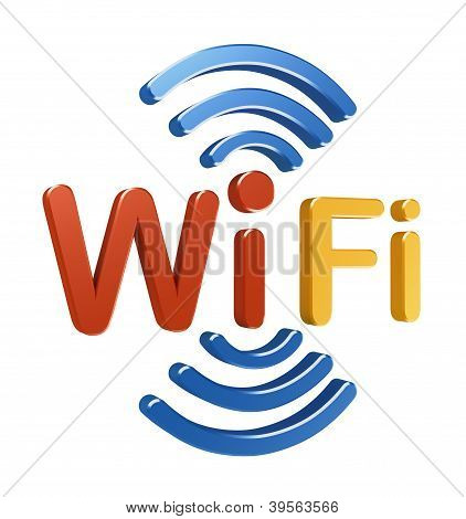 WiFi-logo. 3D concept
