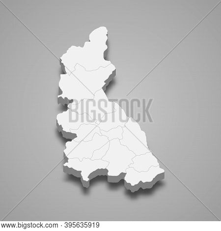 3d Isometric Map Of Cajamarca Is A Region Of Peru
