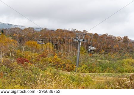 Tashiro Rapid Lift, Tashiro Ski Resort In Autumn Foliage Season. Naeba, Yuzawa, Niigata Prefecture, 