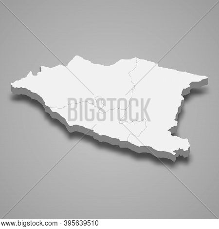 3d Isometric Map Of Malacca Is A State Of Malaysia