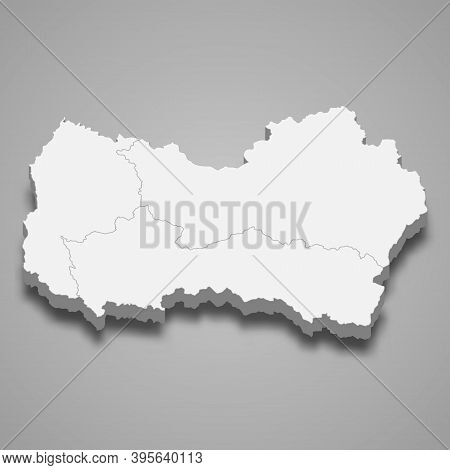 3d Isometric Map Of Ohiggins Is A Region Of Chile