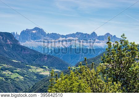 Beautiful Landscape View Of The Mountains In South Tyrol With Mixed Pine And Deciduous Forest, Renon