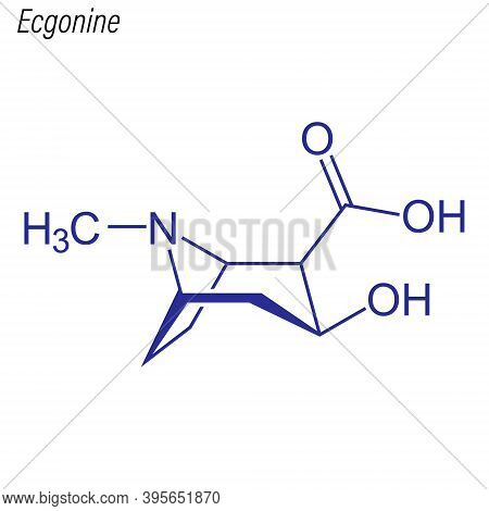 Vector Skeletal Formula Of Ecgonine. Drug Chemical Molecule.