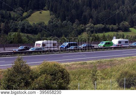 Freeway Or Highway Traffic Jam