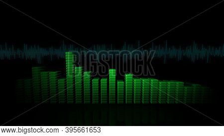 3D Vu Meters Green, 3D Illustration