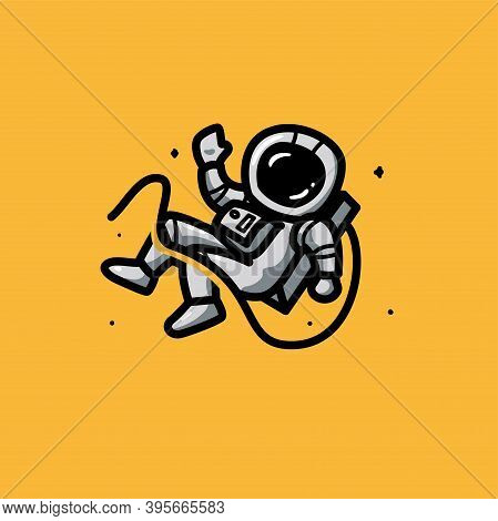 Floating Astronaut Cartoon Character Icon And Logo Vector Illustration