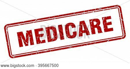 Medicare Stamp. Square Grunge Sign On White Background