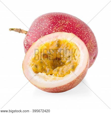 Passion Fruit Isolated On The White Background.