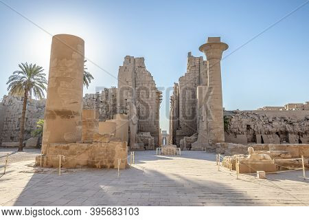 Entrance To Luxor Temple, A Large Ancient Egyptian Temple Complex Located On The East Bank Of The Ni