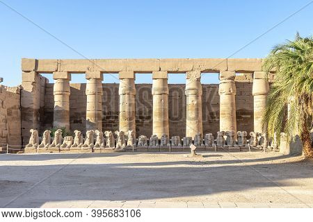 Entrance To Luxor Temple, A Large Ancient Egyptian Temple Complex Located On The East Bank Of The Ni