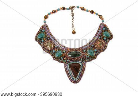 Ornament Necklace Beads Amethyst Turquoise Luxury With Tidewater Green Emerald Natural Stone Necklac