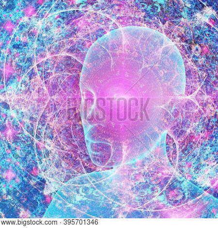 Concept Of Soul Or Consciousness, Knowing Yourself, Overmind, Colored Human Model, 3d Render