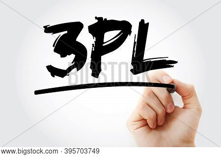 3pl - 3rd Party Logistics Acronym Text With Marker, Concept Background