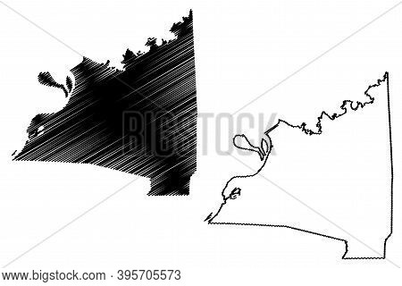 Claiborne County, Mississippi (u.s. County, United States Of America, Usa, U.s., Us) Map Vector Illu