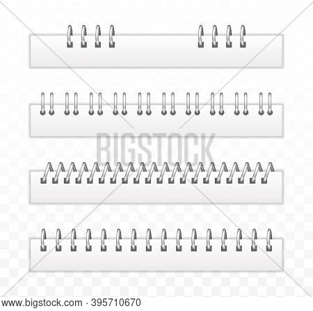 Rings Binding Notebooks Pages, Spiral Fastening Sheets And Sketchbook Bindings Ring. Realistic Iron 