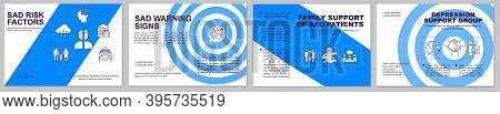 Sad Risk Factors Brochure Template. Family Support Of Sad Atient. Flyer, Booklet, Leaflet Print, Cov