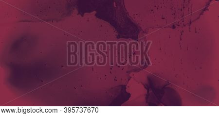 Color Wine Splash. Watercolour Maroon Texture. Graphic Burgundy Banner. Bright Maroon Template. Red 