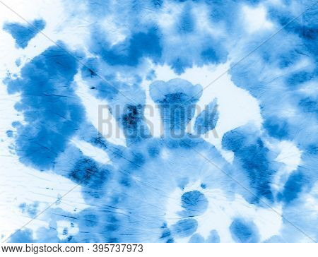 Indigo Tie Dye. Artistic Rock Design. Abstract Swirl Backdrop. Blue Tye Dye Effect. Spiral Texture. 