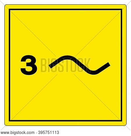 Three Phase Power Symbol Sign Isolate On White Background,vector Illustration Eps.10