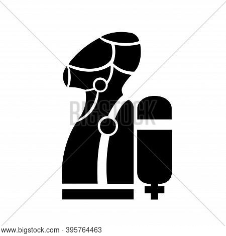 Wear Scba Black Icon,vector Illustration, Isolated On White Background Label. Eps10