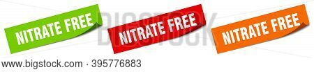 Nitrate Free Sticker. Nitrate Free Square Isolated Sign. Nitrate Free Label